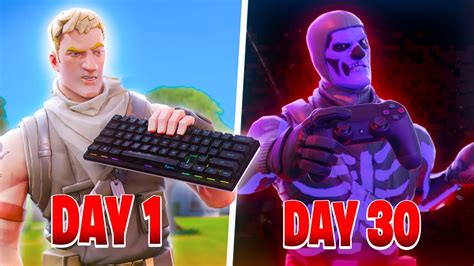 1 Month Fortnite Progression From PC To Controller Keyboard And Mouse