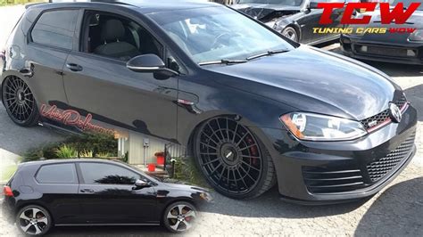 Volkswagen Golf Mk7 Gti Black Bagged On Rotiform Rims Modified Youtube