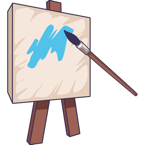 Paint Brush And Canvas Png