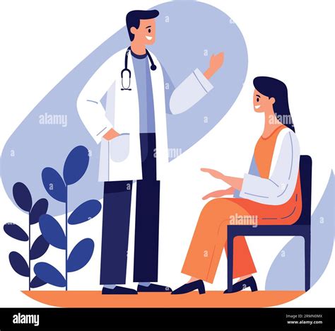 Hand Drawn Doctor Talking To Patient At Hospital In Flat Style Isolated