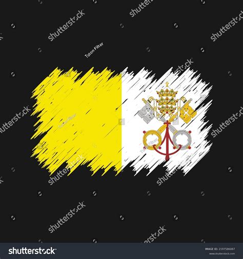 Vatican Flag Brush Strokes National Flag Stock Vector Royalty Free