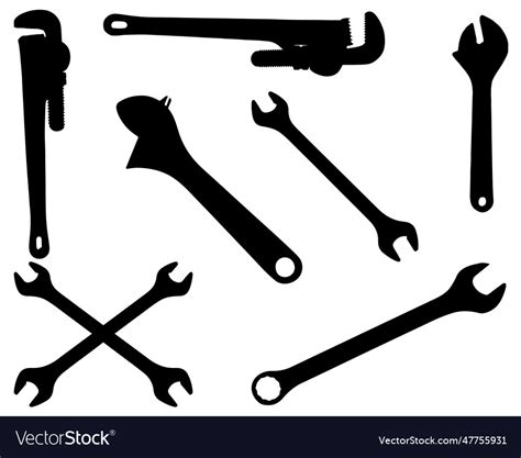 Wrench silhouette Royalty Free Vector Image - VectorStock