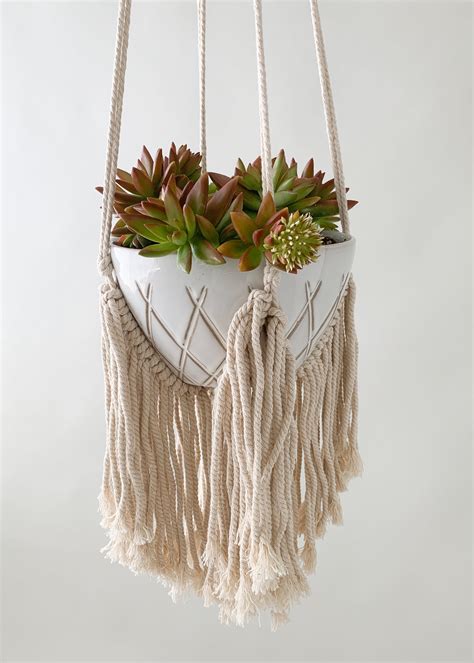 Fringed Macrame Plant Hanger Raleigh Vintage