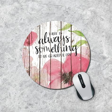 Quote Mousepad Floral Mouse Pad Round Mouse Pad Watercolor | Etsy