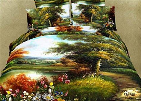 Joybuy Home Textile 3d Forest Bedding Sets 3d Bedding Sets Print Oil Painting Bedding Set Spring