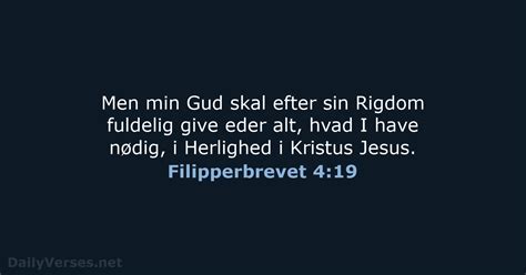 23 Maj 2023 Dagens Bibelvers DA1871 Filipperbrevet 4 19