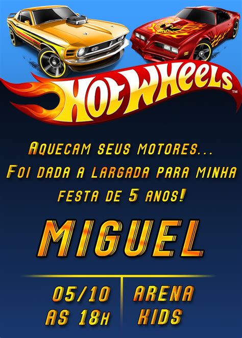 Convite Hot Wheels Para Editar E Imprimir Modelos Convites