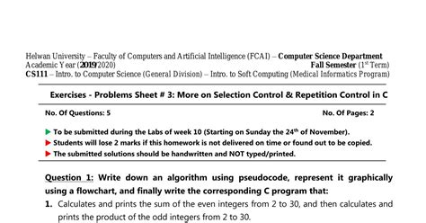 Cs111 Exercises Problems Sheet 3 Fall 2019pdf Docdroid