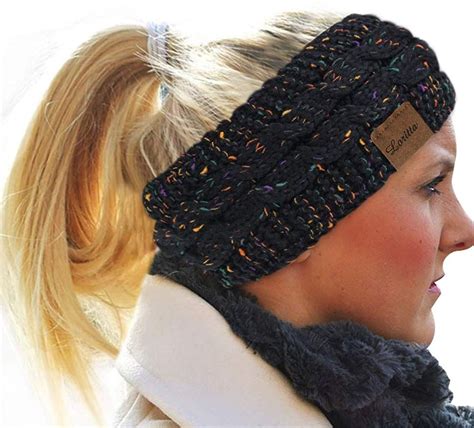 Loritta Womens Ear Warmers Headbands Winter Warm Fuzzy Cable Knit Head