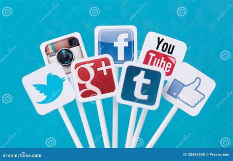 Social Media Signs Editorial Image Image Of Group Marketing 33454340