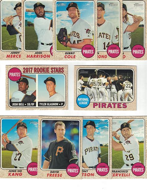 Pittsburgh Pirates Complete 2017 Topps Heritage Baseball Team Set Also