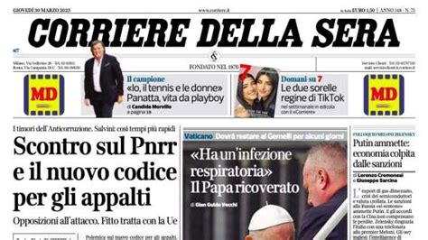 Corriere Della Sera Scontro Sul Pnrr E Il Nuovo Codice Per Gli Appalti