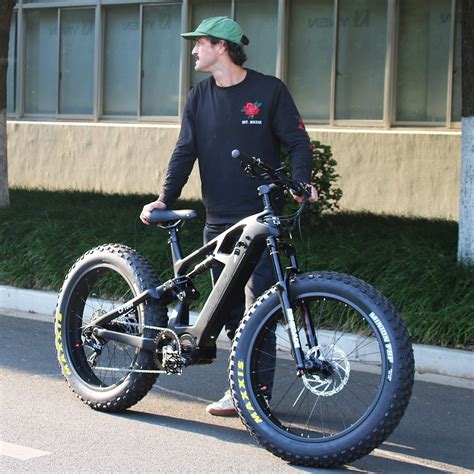 W V Fat Tire Electric Bike Full Suspension Ebike Bafang M Mid