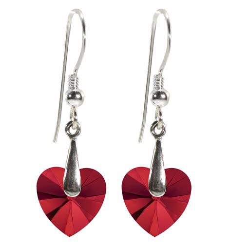 Swarovski Crystal Heart Drop Earrings 925 Sterling Silver Nanostyle Jewelry