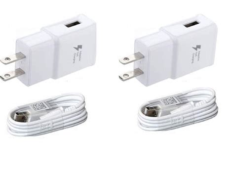 Samsung 2 Pack Fast Charging Adapter Travel Charger + (2) Micro USB ...