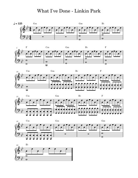 What Ive Done Linkin Park Whativedone Linkinpark Sheet Music