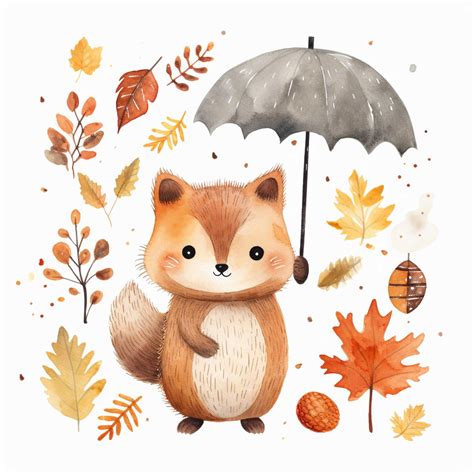 Premium Photo | Cute cartoon foxes and autumn leaves Vector illustration of forest animals