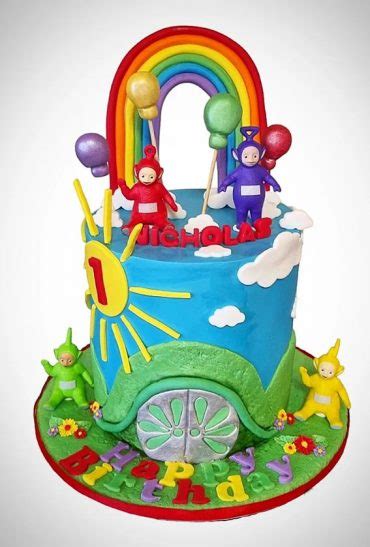 Cute Teletubbies Cake Ideas Bright Blue Cake