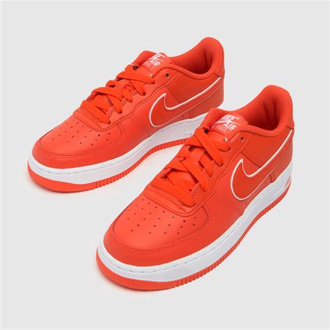 Kids Youth Red Nike Air Force 1 Trainers Schuh