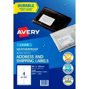 Avery Pack Weatherproof Laser Shipping Labels Up Offer At Officeworks