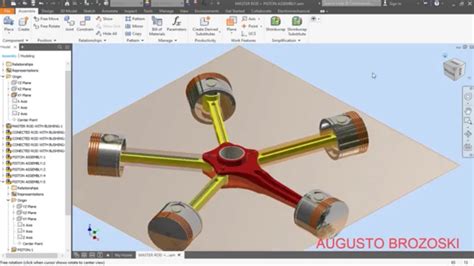 AUTODESK INVENTOR RADIAL ENGINE MASTER ROD ASSEMBLY 14 15 PART 02