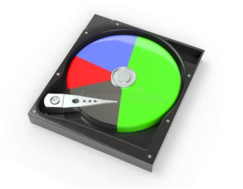 Hard Disk Drive Inside With Free And Data Diagram 3d Illustration Stock