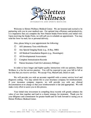 Fillable Online Adult Integrative Medicine Questionnaire Sletten