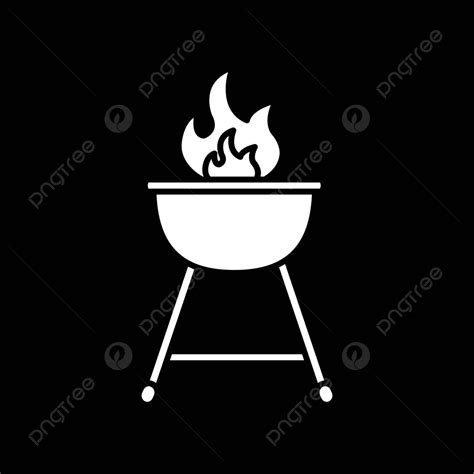 Barbecue Dark Mode Glyph Icon Glyph Smoke Element Vector Glyph Smoke