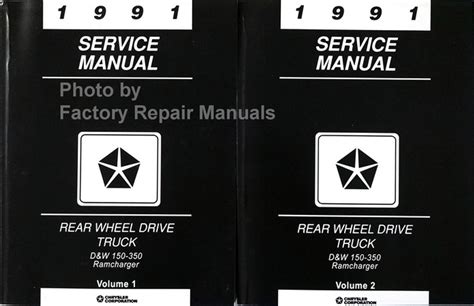 1991 Dodge Pickup Truck Ramcharger Factory Shop Service Manual Reprint