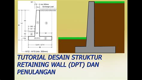 Tutorial Desain Struktur Retaining Wall Dpt Dan Penulangan Youtube