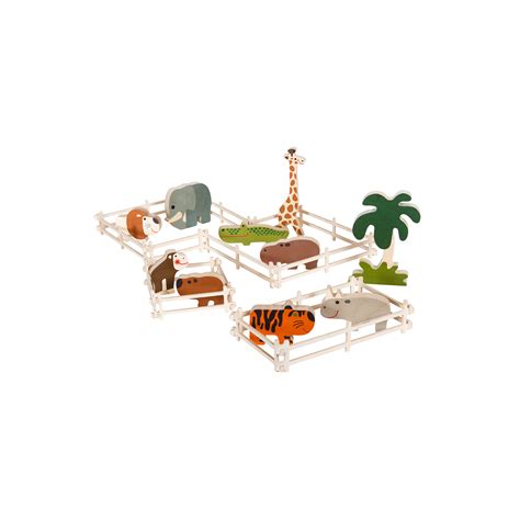 Wooden Animals Zoo Set