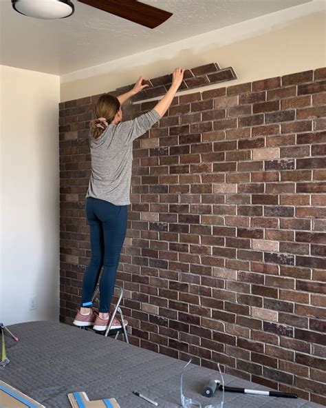 Fake Brick Wall Panel Faux Brick Accent Wall Diy Brick Wall Brick