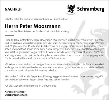 Traueranzeigen von Peter Moosmann Schwarzwälder Bote Trauer