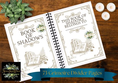 73 Book Of Shadows Divider Pages Book Of Shadows Title Pages Etsy