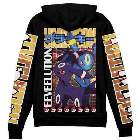 Umbreon V2 Pokemon Streetwear Zip Hoodie Jacket Anime Ape