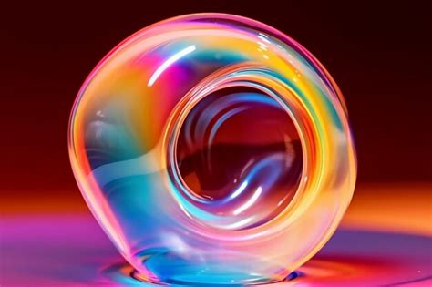 Premium Ai Image Iridescent Soap Bubble On Multicolored Background Ai