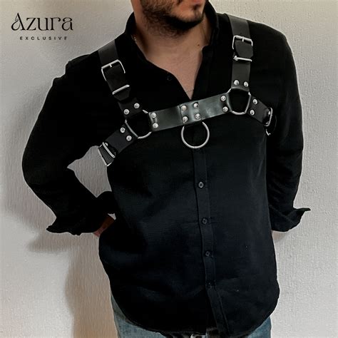 Mens Leather Bulldog Chest Harness Handcrafted Bulldog Harness Plus