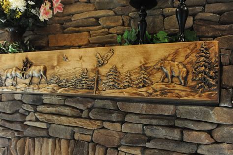 1000 Images About Log Mantle Carvings On Pinterest Mantels Idaho