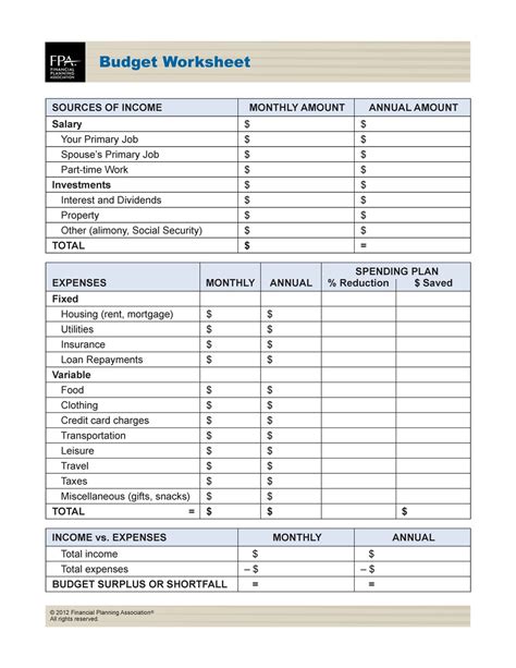 Usmc Financial Worksheets