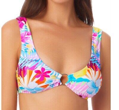 California Waves Juniors Floral Print Bikini Top XL New EBay