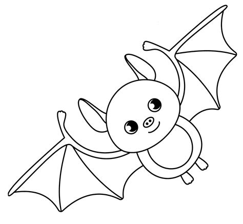 Cute bat coloring page - free and printable