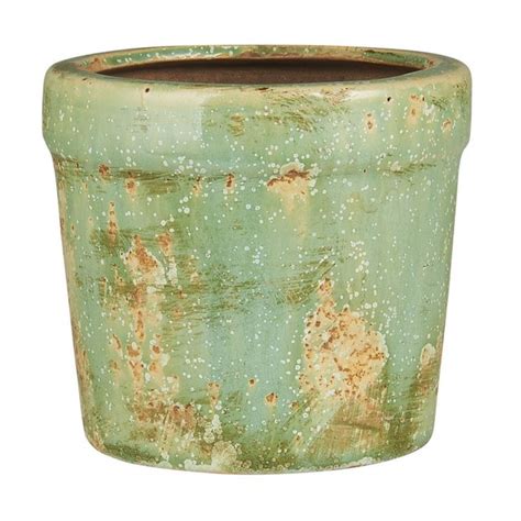 Petit Cache Pot Vieilli C Ramique Couleur Vert Ib Laursen La Redoute