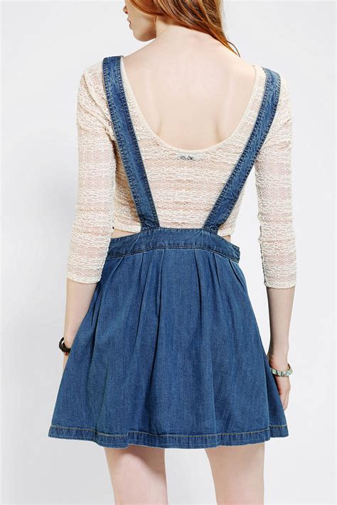 Lyst Urban Outfitters Coincidence Chance Pleated Denim Overall Skirt