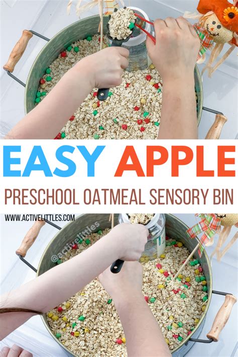 Apple Preschool Oatmeal Sensory Bin Active Littles