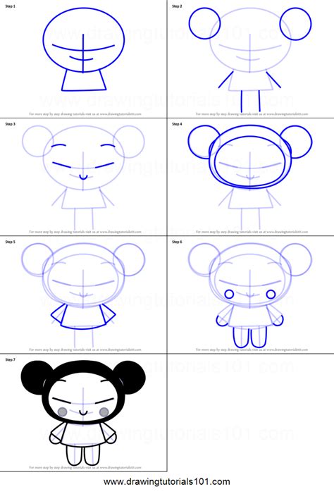 How To Draw Pucca From Pucca Pucca Step By Step Mini Drawings