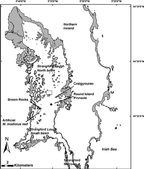 Map Of Strangford Lough Northern Ireland U K Showing The Position