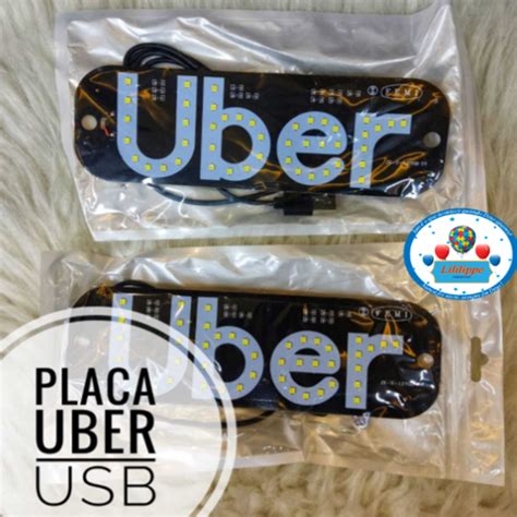 PLACA PAINEL LETREIRO LUMINOSO VIDRO PARA BRISA UBER Lililippe