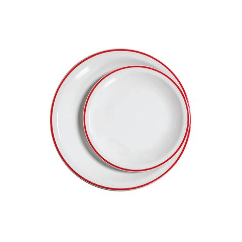 6 PLATOS POSTRE Porcelanas Tsuji 455 Filete Rojo