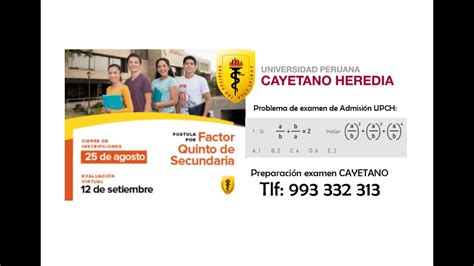 Problema Examen Cayetano Admisión 2021 YouTube