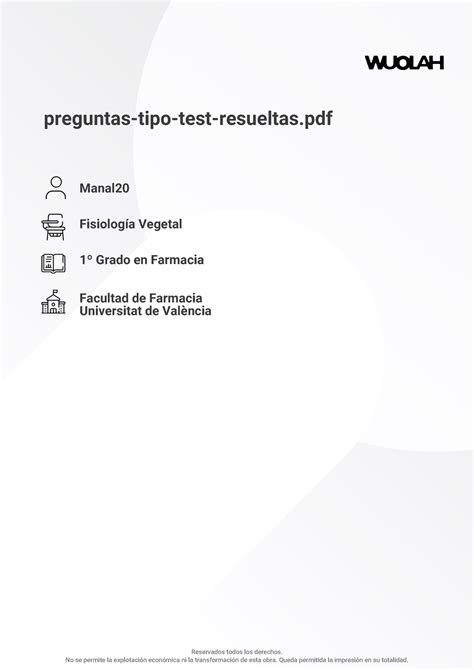 Wuolah Free Preguntas Tipo Test Resueltas Fisiologia Vegetal